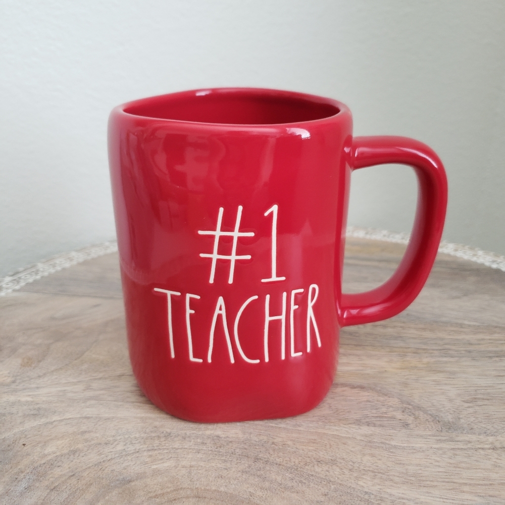 New Rae Dunn #1 Teacher Mug in Red